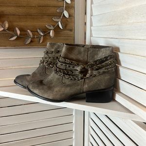 Naughty Monkey Studded Strap Booties Gray